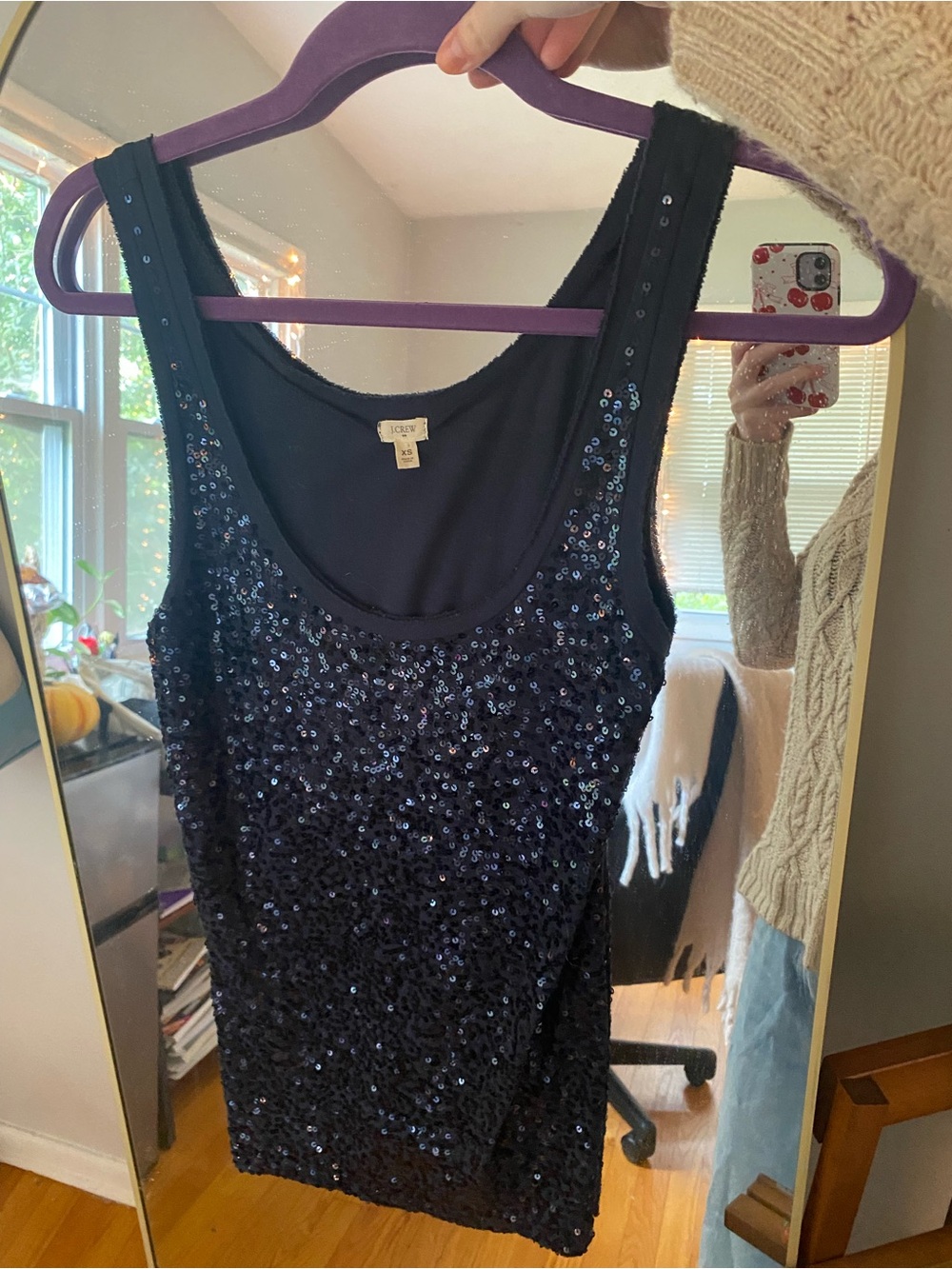 J. Crew Black Sequin Tank Top